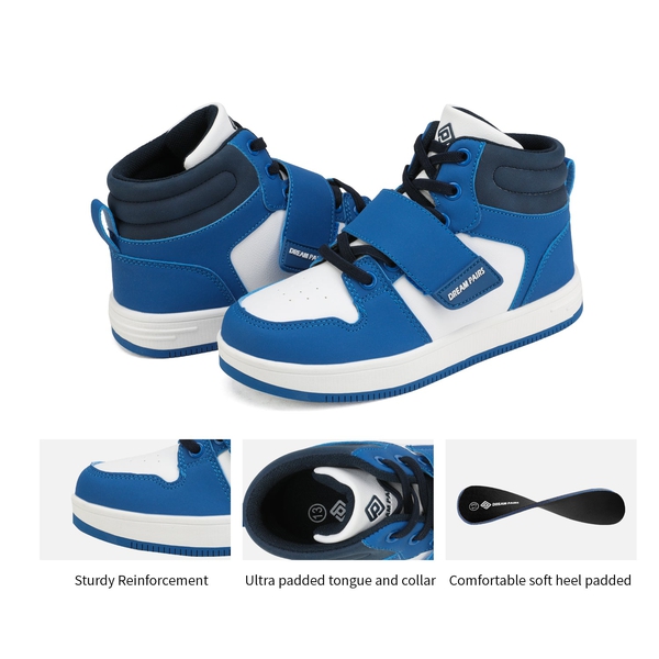 Boys & Girls High Top Sneaker - WHITE ROYAL BLUE - 4